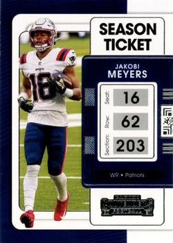 2021 Panini Contenders Season Ticket Jakobi Meyers  #68 New England Patriots