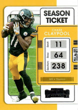 Load image into Gallery viewer, 2021 Panini Contenders Season Ticket Chase Claypool  #84 Pittsburgh Steelers
