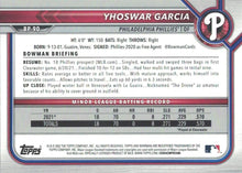 Load image into Gallery viewer, 2022 Bowman Prospects 1st Bowman Yhoswar Garcia FBC BP-90 Philadelphia Phillies
