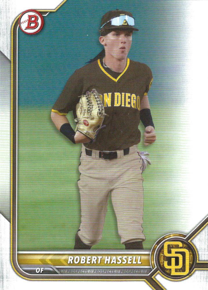 2022 Bowman Prospects Robert Hassell BP-133 San Diego Padres
