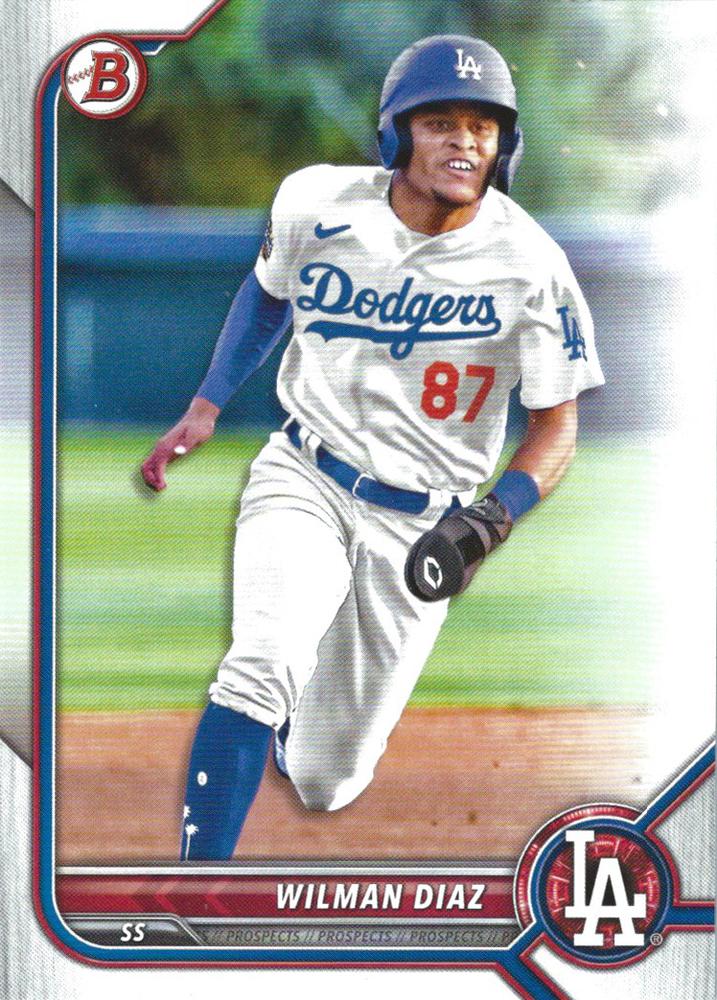 2022 Bowman Prospects Wilman Diaz BP-135 Los Angeles Dodgers