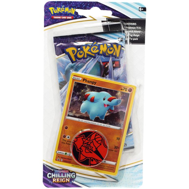 Pokémon TCG Sword & Shield Chilling Reign Phanpy BLISTER Pack [Booster Pack, Promo Card & Coin]