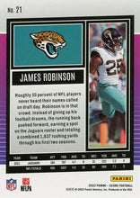 Load image into Gallery viewer, 2022 Panini Score Base James Robinson #21 Jacksonville Jaguars
