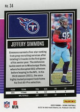 Load image into Gallery viewer, 2022 Panini Score Base Jeffery Simmons #34 Tennessee Titans
