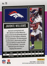Load image into Gallery viewer, 2022 Panini Score Base Javonte Williams #79 Denver Broncos
