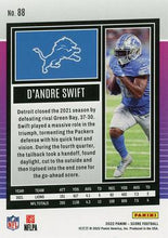 Load image into Gallery viewer, 2022 Panini Score Base D&#39;Andre Swift #88 Detroit Lions
