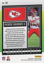 Load image into Gallery viewer, 2022 Panini Score Base Patrick Mahomes II #116 Kansas City Chiefs

