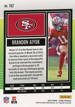 Load image into Gallery viewer, 2022 Panini Score Base Brandon Aiyuk #162 San Francisco 49ers
