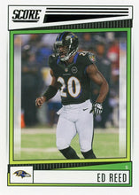 Load image into Gallery viewer, 2022 Panini Score Base Ed Reed #189 Baltimore Ravens
