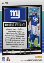 Load image into Gallery viewer, 2022 Panini Score Base Leonard Williams #236 New York Giants
