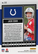 Load image into Gallery viewer, 2022 Panini Score Rookies Jack Coan RC #312 Indianapolis Colts
