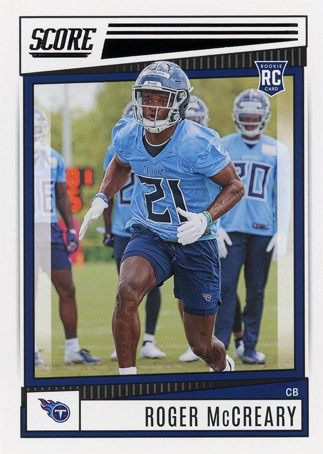 2022 Panini Score Rookies Roger McCreary RC #347 Tennessee Titans