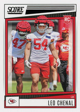 Load image into Gallery viewer, 2022 Panini Score Rookies Leo Chenal RC #354 Kansas City Chiefs
