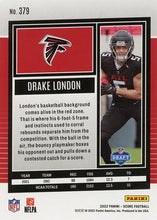 Load image into Gallery viewer, 2022 Panini Score Rookies Drake London RC #379 Atlanta Falcons

