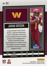 Load image into Gallery viewer, 2022 Panini Score Rookies Jahan Dotson RC #381 Washington Commanders
