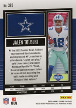 Load image into Gallery viewer, 2022 Panini Score Rookies Jalen Tolbert RC #385 Dallas Cowboys
