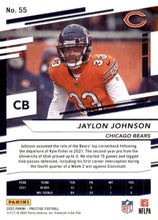 Load image into Gallery viewer, 2022 Panini Prestige Base Jaylon Johnson #55 Chicago Bears
