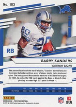 Load image into Gallery viewer, 2022 Panini Prestige Base Barry Sanders #103 Detroit Lions
