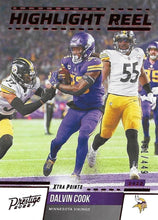 Load image into Gallery viewer, 2022 Panini Prestige Highlight Reel Xtra Points Red Dalvin Cook 33/449  HR-10 Minnesota Vikings
