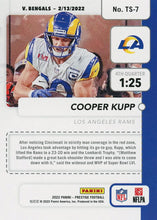 Load image into Gallery viewer, 2022 Panini Prestige Time Stamped Cooper Kupp TS-7 Los Angeles Rams

