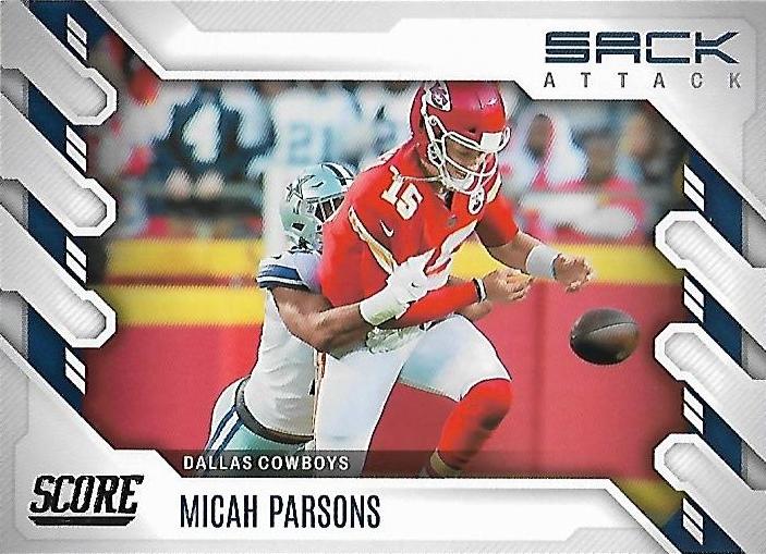 2022 Panini Score Sack Attack Micah Parsons SA-MP Dallas Cowboys