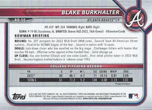 Load image into Gallery viewer, 2022 Bowman Draft Blake Burkhalter FBC 1st Bowman BD-10 Atlanta Braves
