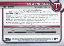 Load image into Gallery viewer, 2022 Bowman Draft Yasser Mercedes BD-11 Minnesota Twins
