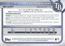 Load image into Gallery viewer, 2022 Bowman Draft Carson Williams BD-14 Tampa Bay Rays
