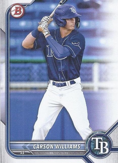 2022 Bowman Draft Carson Williams BD-14 Tampa Bay Rays