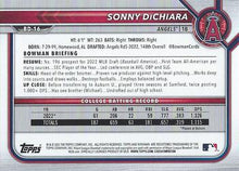 Load image into Gallery viewer, 2022 Bowman Draft Sonny DiChiara FBC 1st Bowman BD-16 Los Angeles Angels
