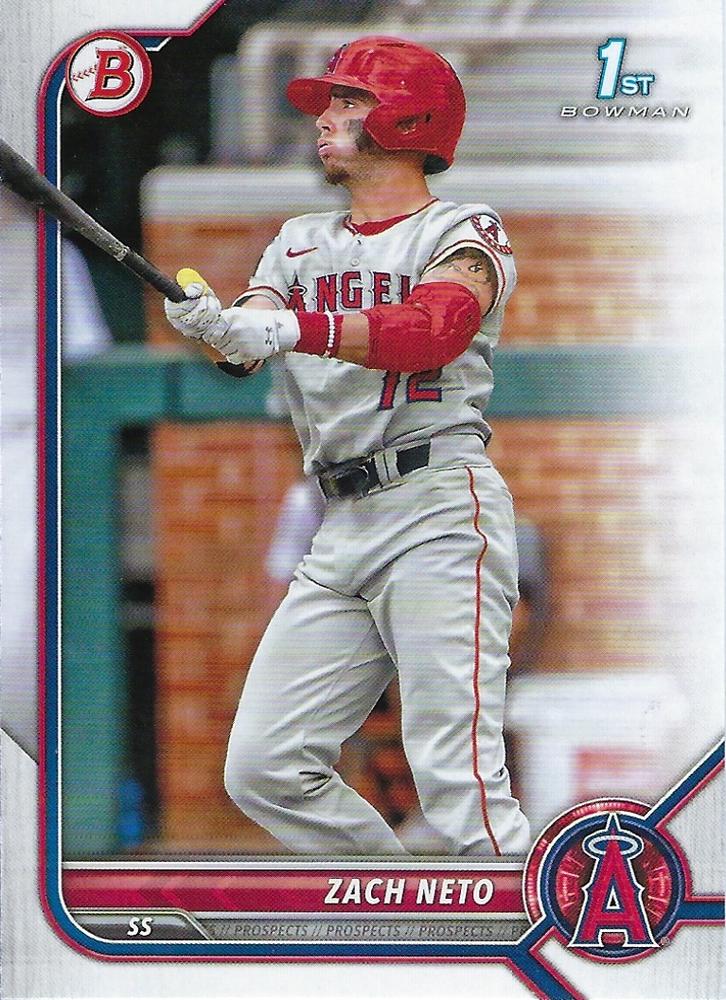 2022 Bowman Draft Zach Neto FBC 1st Bowman BD-18 Los Angeles Angels