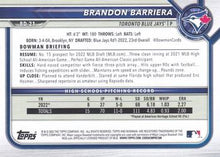 Load image into Gallery viewer, 2022 Bowman Draft Brandon Barriera FBC 1st Bowman BD-21 Toronto Blue Jays
