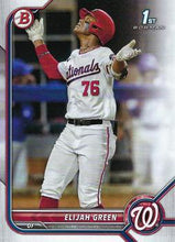 Load image into Gallery viewer, 2022 Bowman Draft Elijah Green FBC 1st Bowman BD-23 Washington Nationals
