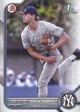 Load image into Gallery viewer, 2022 Bowman Draft Drew Thorpe FBC 1st Bowman BD-25 New York Yankees
