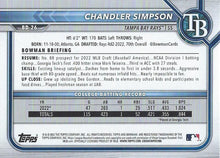 Load image into Gallery viewer, 2022 Bowman Draft Chandler Simpson FBC 1st Bowman BD-26 Tampa Bay Rays
