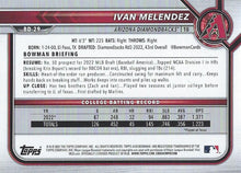 Load image into Gallery viewer, 2022 Bowman Draft Ivan Melendez FBC 1st Bowman BD-29 Arizona Diamondbacks
