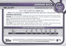 Load image into Gallery viewer, 2022 Bowman Draft Jordan Beck FBC 1st Bowman BD-34 Colorado Rockies
