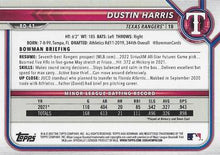 Load image into Gallery viewer, 2022 Bowman Draft Dustin Harris BD-41 Texas Rangers
