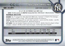 Load image into Gallery viewer, 2022 Bowman Draft Trystan Vrieling FBC 1st Bowman BD-43 New York Yankees
