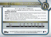 Load image into Gallery viewer, 2022 Bowman Draft Hayden Dunhurst FBC 1st Bowman BD-44 Kansas City Royals
