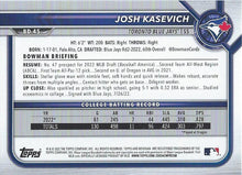 Load image into Gallery viewer, 2022 Bowman Draft Josh Kasevich FBC 1st Bowman BD-45 Toronto Blue Jays
