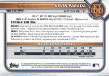 Load image into Gallery viewer, 2022 Bowman Draft Kevin Parada FBC 1st Bowman BD-47 New York Mets
