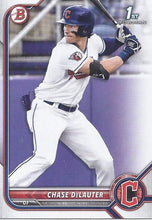 Load image into Gallery viewer, 2022 Bowman Draft Chase DeLauter FBC 1st Bowman BD-49 Cleveland Guardians
