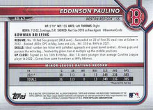 Load image into Gallery viewer, 2022 Bowman Draft Eddinson Paulino BD-62 Boston Red Sox
