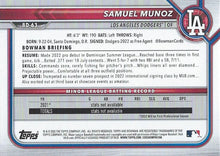 Load image into Gallery viewer, 2022 Bowman Draft Samuel Munoz BD-63 Los Angeles Dodgers
