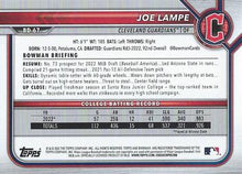Load image into Gallery viewer, 2022 Bowman Draft Joe Lampe FBC 1st Bowman BD-67 Cleveland Guardians

