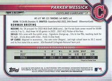 Load image into Gallery viewer, 2022 Bowman Draft Parker Messick FBC 1st Bowman BD-71 Cleveland Guardians
