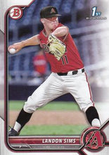 Load image into Gallery viewer, 2022 Bowman Draft Landon Sims FBC 1st Bowman BD-72 Arizona Diamondbacks
