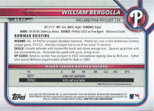Load image into Gallery viewer, 2022 Bowman Draft William Bergolla BD-88 Philadelphia Phillies
