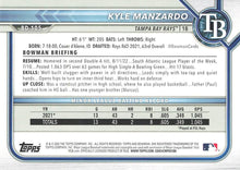 Load image into Gallery viewer, 2022 Bowman Draft Kyle Manzardo BD-105 Tampa Bay Rays
